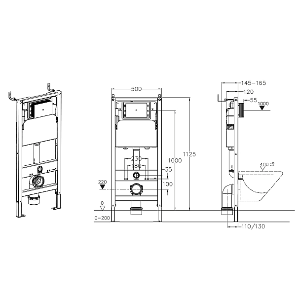 Комплект інсталяційний для унітазу Koer KT-0401 (без панелі змиву)  (KR5166) - Фото - 5