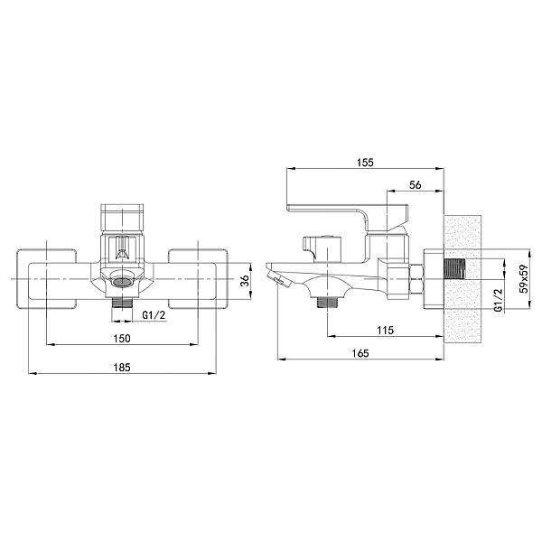Змішувач для душової кабіни Mixxus Premium DANTE 003 White-Chrome (MI6793) - Фото - 2