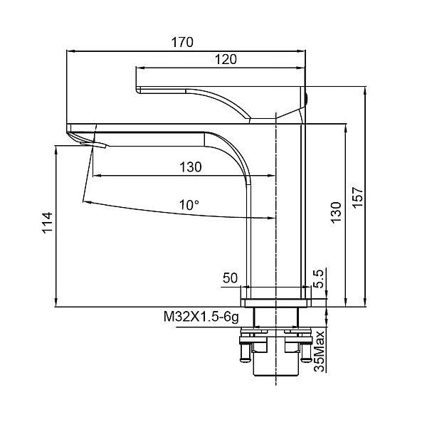 Змішувач для умивальника Koer KB-10010-01 (Колір хром) (KR3478) - Фото - 2