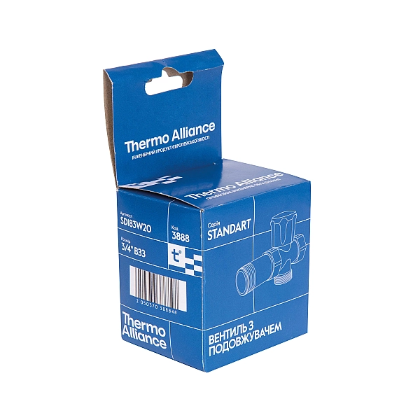 Кран шаровой Thermo Alliance Standart приборный с удлинителем 3/4"ННВ SD183W20 - Фото - 6