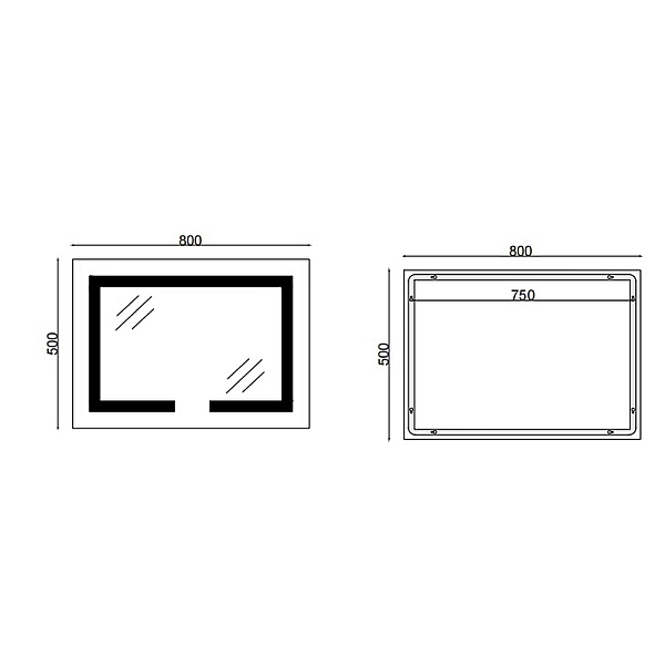Дзеркало Mixxus HARD MR07-80x50 з Led Touch, Anti-fog, димером, регулятором яскравості (MI6658) - Фото - 9