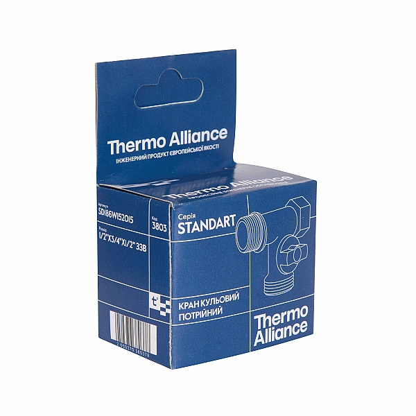Кран приладовий кульовий Thermo Alliance Standart 1/2"х3/4"х1/2" ЗЗВ SD186W152015 - Фото - 9