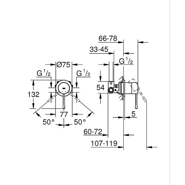 Одноважільний змішувач для душу прихованого монтажу Grohe Essence (29197KF0) - Фото - 2