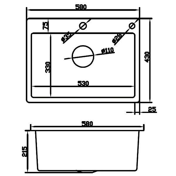 Мийка з нержавіючої сталі MIXXUS MH5843 DECOR SS COLOR (MH5843 DECOR NANO-SILVER) (3.0/0.8) колір нержавійка (MI7041) - Фото - 2
