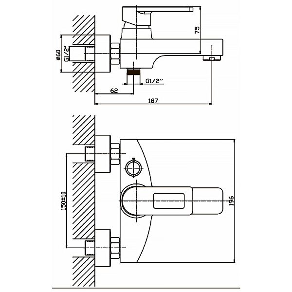 Змішувач для ванни Haiba Gudini 009 (HB0149) - Фото - 2