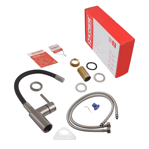 Змішувач для кухні Koer KB-70029-07 Колір графіт (KR5500) - Фото - 4