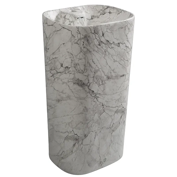 Раковина моноблок MIXXUS PREMIUM DIVERSE-1101 MARBLE 460х380х840mm з отвором під змішувач та переливом (MP6575)