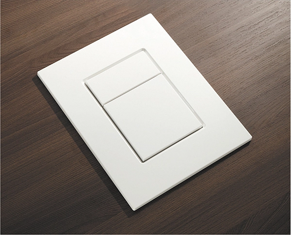 Панель змиву пластикова Koer KT-0607-03 157x198x3mm, кнопка квадратна (колір білий) (KR5714) - Фото - 3