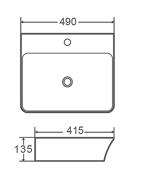 Умивальник накладний керамічний Mixxus Premium Bevel-0201 з переливом 485x410x125mm (MP6480) - Фото - 3