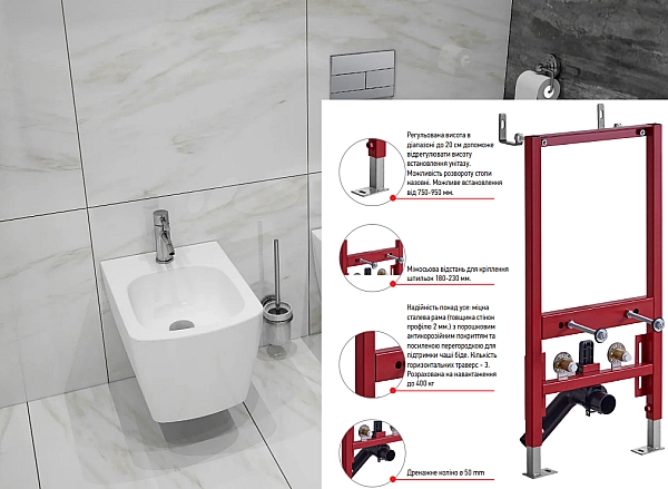 Комплект інсталяційний для біде Koer KT-0402 (без панелі змиву)  (KR5167) - Фото - 3