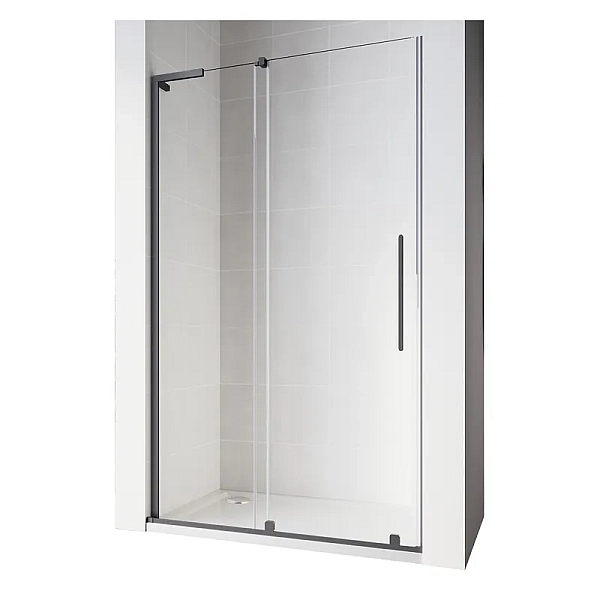 Двері у нішу Walk-In розсувні Koer SR SD07-120x200-L-TR-07 прозоре скло Easy Clean 8мм Графіт (KR5688)