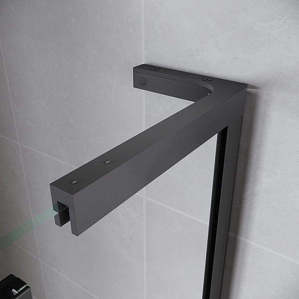 Двері у нішу Walk-In розсувні Koer SR SD07-120x200-L-TR-07 прозоре скло Easy Clean 8мм Графіт (KR5688) - Фото - 3