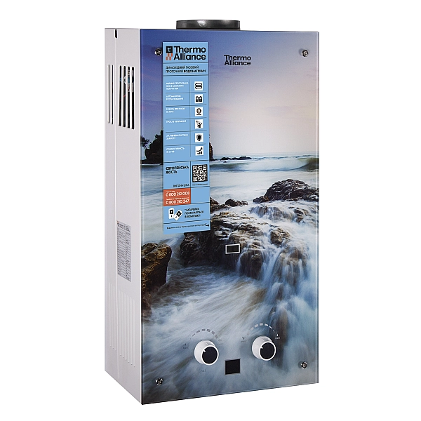 Колонка газовая дымоходная Thermo Alliance JSD20-10GA 10 л панель из стекла с рисунком море - Фото - 5