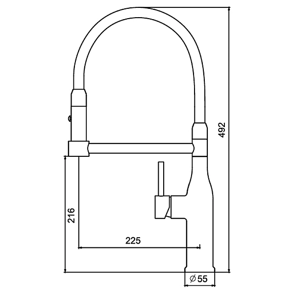 Кухонний змішувач з силіконовим виливом KOER KI-70005-07 (нерж. сталь) (KR3389) - Фото - 3