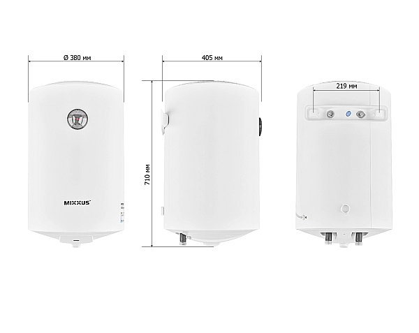 Водонагрівач "Циліндр" MIXXUS EWH-07050 ROUND WET накопичувальний 50 л, мокрий тен 1,5 kW (WH0601) - Фото - 2