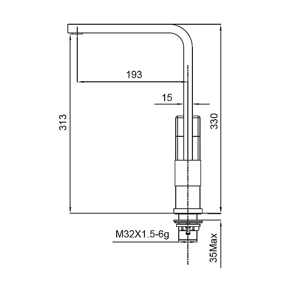 Змішувач для кухні Koer KB-70010-01 (Колір хром) (KR3488) - Фото - 8