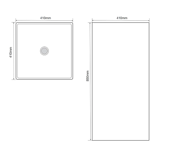 Раковина моноблок MIXXUS PREMIUM QUADRO-1101 410х410х850mm (MP6574) - Фото - 3