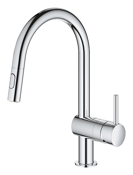 Змішувач для кухні з висувним виливом Grohe Minta (32321002) - Фото - 2