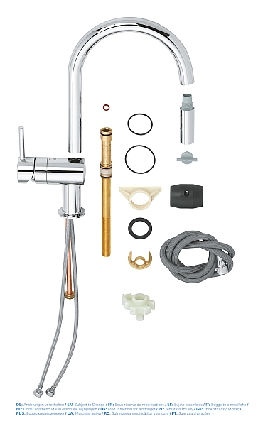 Змішувач для кухні з висувним виливом Grohe Minta (32321002) - Фото - 4