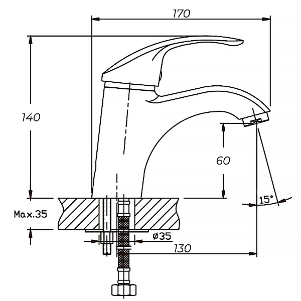 Змішувач для умивальника Haiba Fabio 001 (HB0104) - Фото - 2