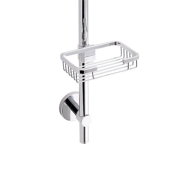 Стійка універсальна Qtap Sprha 700 мм округла з полицею QT003 Chrome - Фото - 4