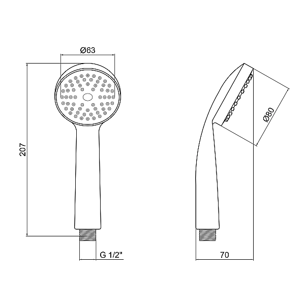 Лійка для ручного душу Лейки Lidz Niagara 00 80 мм округла LDNIA00CRM22039 Chrome - Фото - 2