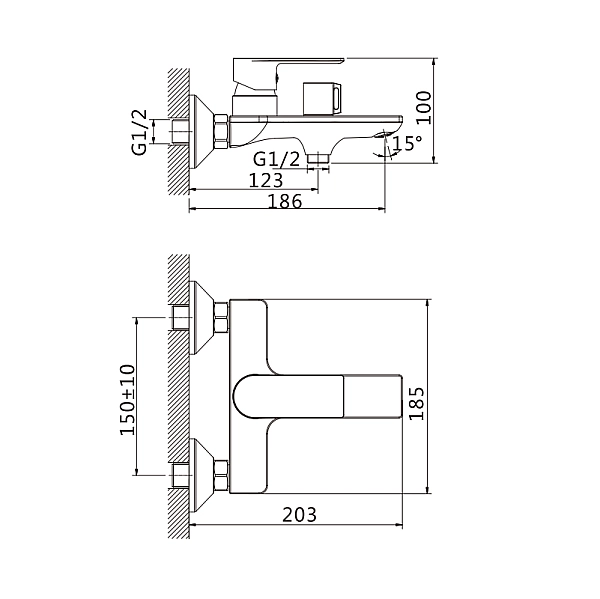 Змішувач для ванни Haiba Alex 009 (HB0889) - Фото - 3