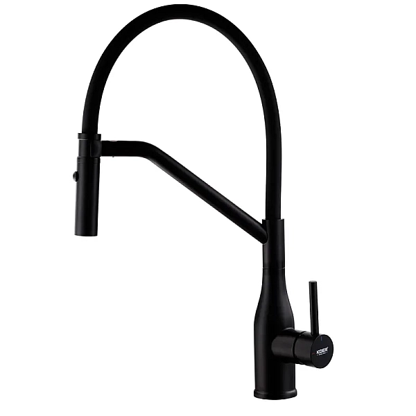 Змішувач для кухні Koer KI-70026-05 з чорним силіконовим виливом (KR5210)