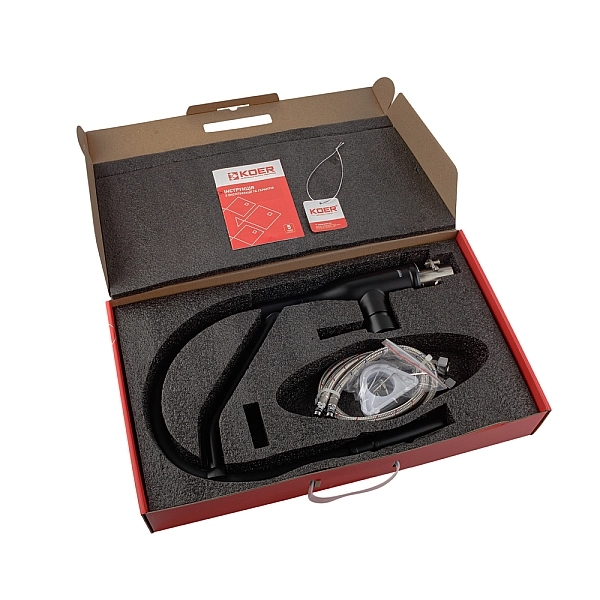 Змішувач для кухні Koer KI-70026-05 з чорним силіконовим виливом (KR5210) - Фото - 5