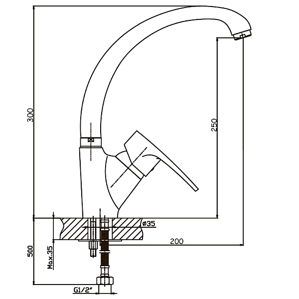 Змішувач для кухні Haiba Disk 011 (HB0056) - Фото - 2