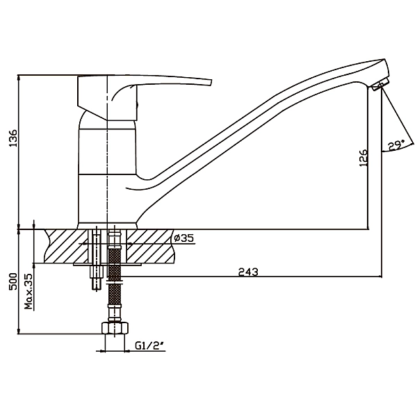 Змішувач для кухні Haiba Ceba 012 (HB0033) - Фото - 2