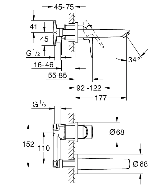 Змішувач для раковини прихованого монтажу Grohe BauLoop New (20289001) - Фото - 5