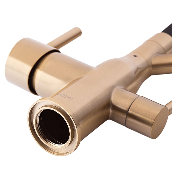 Змішувач для кухні MixxusPremium Gravity 021 BRUSHED GOLD REFL.BLACK (MI6981) - Фото - 6