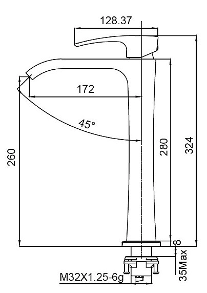 Змішувач для умивальника Koer KB-13007-07 високий (Колір графіт) (KR5154) - Фото - 2