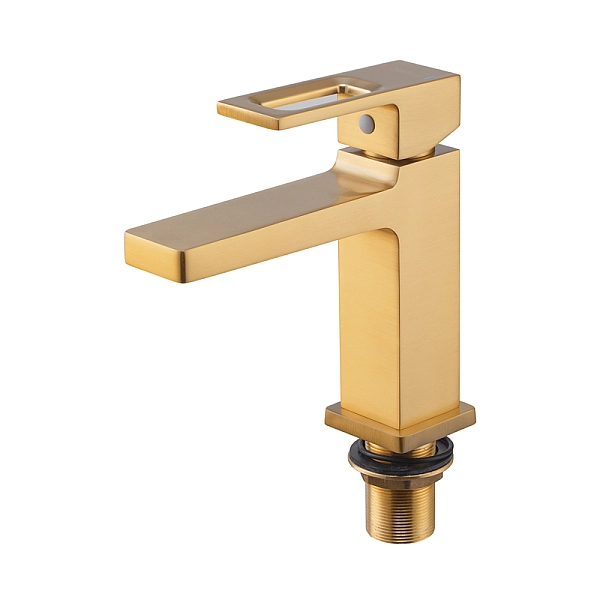 Змішувач для умивальника Haiba KANT 001 BRUSHED GOLD (HB9605) - Фото - 5