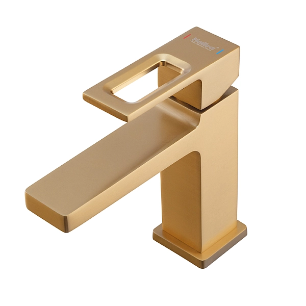 Змішувач для умивальника Haiba KANT 001 BRUSHED GOLD (HB9605) - Фото - 4