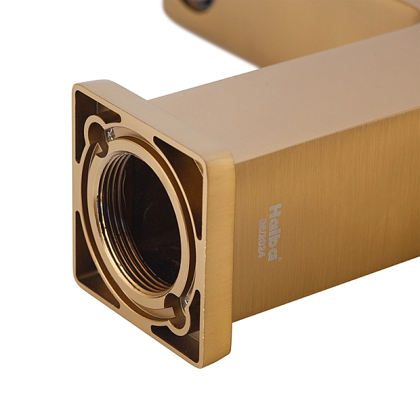 Змішувач для умивальника Haiba KANT 001 BRUSHED GOLD (HB9605) - Фото - 2