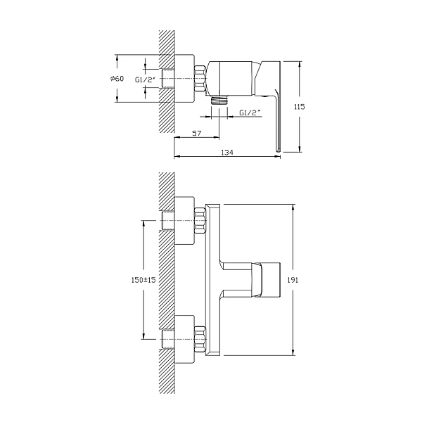 Змішувач для душа Haiba Kubus 003 (HB0797) - Фото - 2