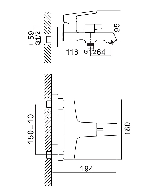 Змішувач для ванни Haiba GAUDI 009 EURO (HB9594) - Фото - 2
