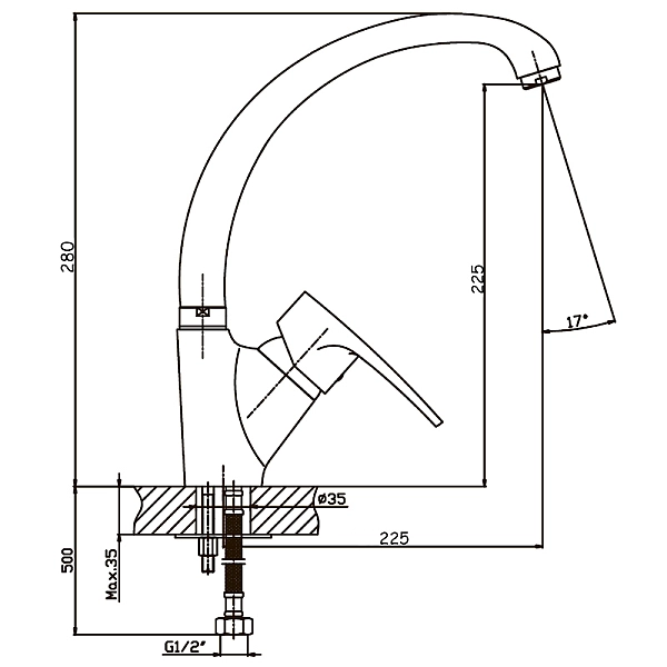 Змішувач для кухні Haiba Ceba 011 (HB0032) - Фото - 2