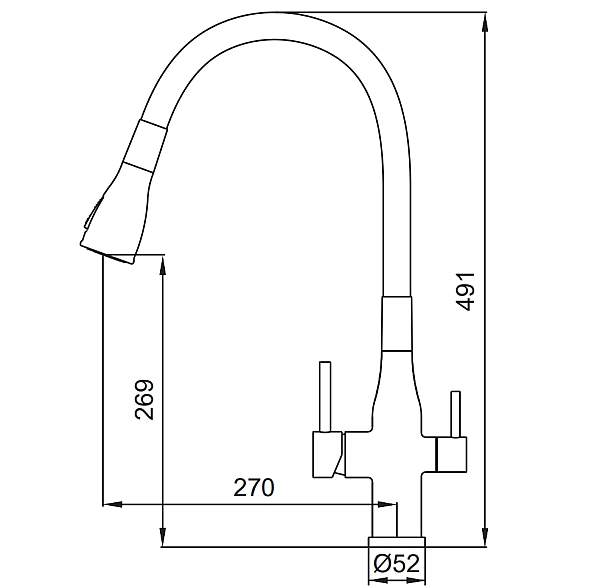 Змішувач для кухні Koer KI-72024-07 з виходом для питної води (нерж. сталь) (KR5013) - Фото - 9