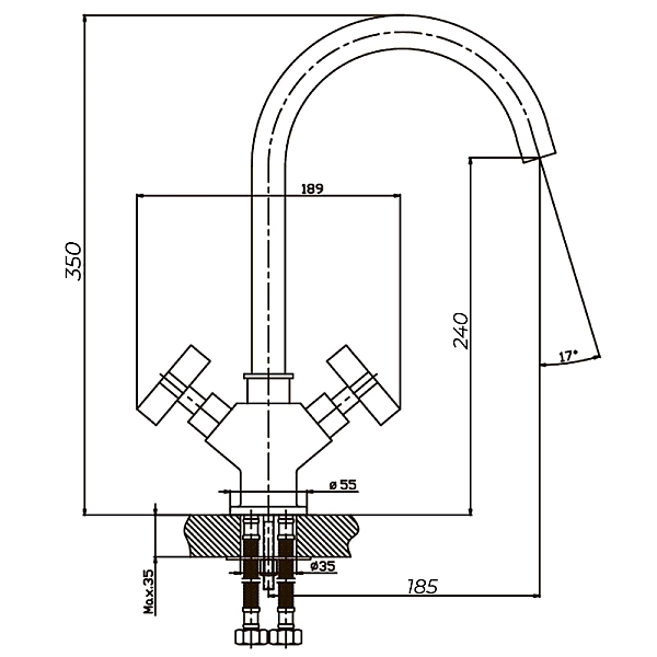 Змішувач для кухні Haiba Bergus 011 (HB0024) - Фото - 2