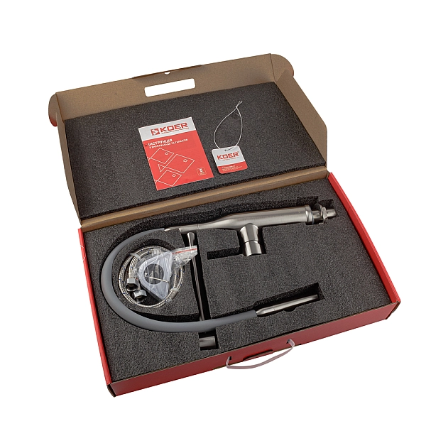 Кухонний змішувач з силіконовим виливом KOER KI-70005-02 (нерж. сталь) (KR3388) - Фото - 7