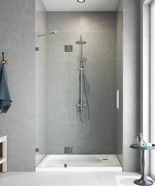 Двері в нішу Koer SR SD04-120x200-TR-07 прозоре скло Easy Clean 10мм, графіт (KR5388) - Фото - 6