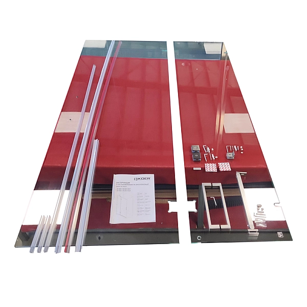 Двері в нішу Koer SR SD04-120x200-TR-07 прозоре скло Easy Clean 10мм, графіт (KR5388) - Фото - 12