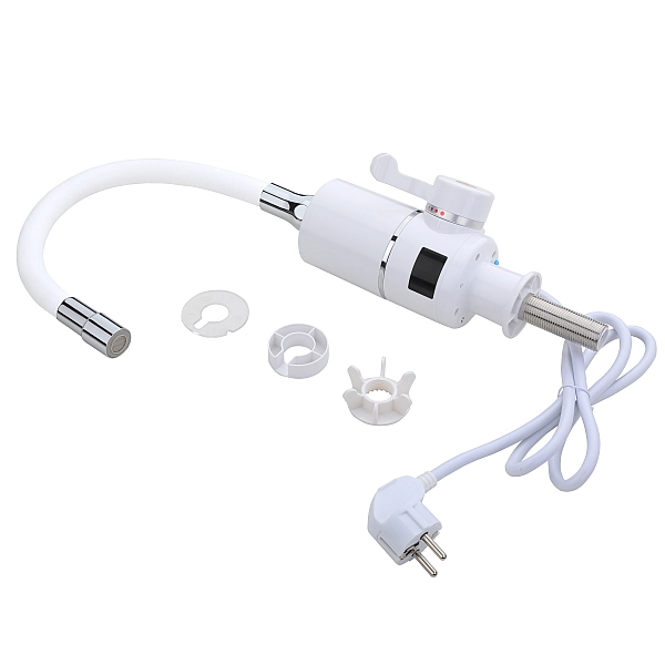 Проточный кран-водонагреватель с гибким изливом для кухни Lidz Warm 065 LDWAR065WHI49097 White/White - Фото - 7