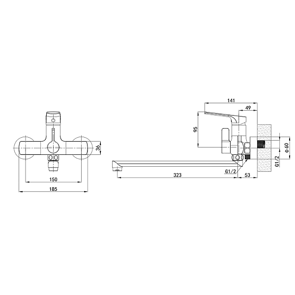 Змішувач для ванни Mixxus Premium MONE 006 EURO (MI6770) - Фото - 2