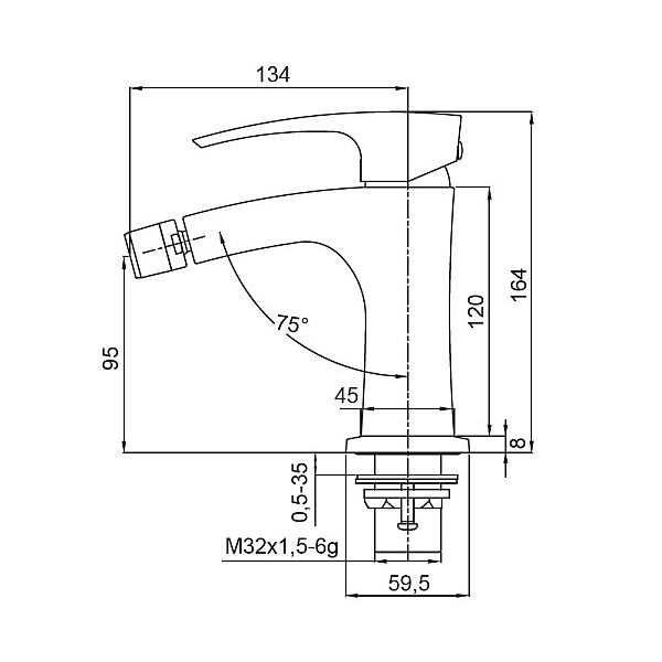 Змішувач для біде Koer KB-20007-05 (Колір чорний) (KR3459) - Фото - 2