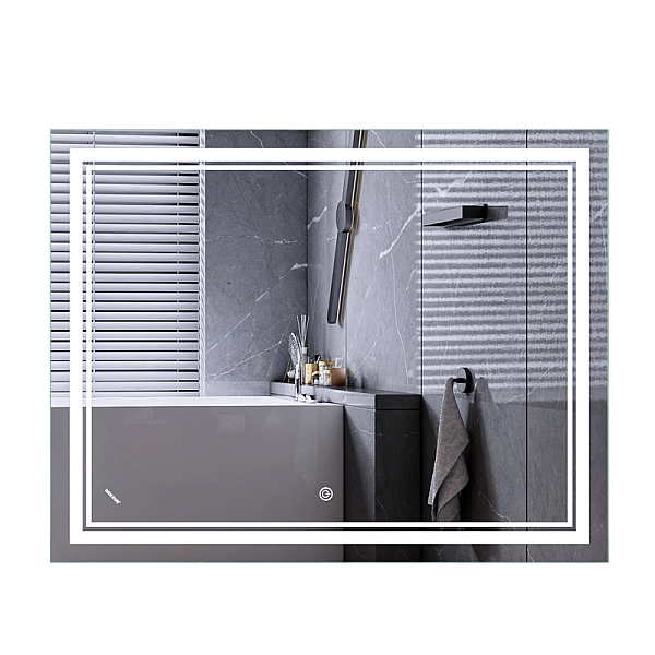 Дзеркало Mixxus Premium QUADRO MR20-90x70-Reverse з Led Touch, Anti-fog, димером, регулятором яскравості (MP6621) - Фото - 6