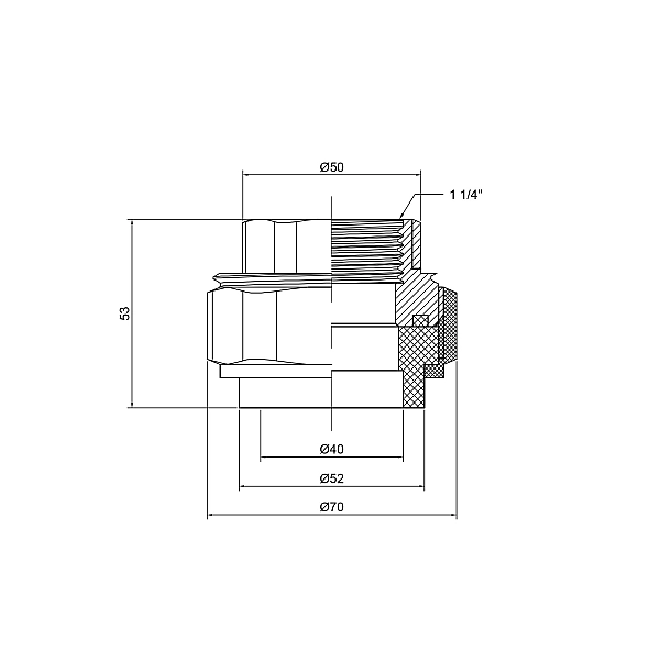 Згін "Американка" PPR Thermo Alliance 40х1" 1/4 ВР - Фото - 2